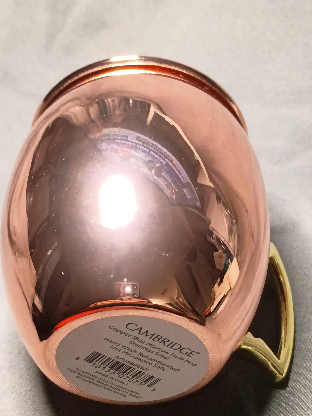 Copper Finish Moscow Mule Mug with Gold Handle - Home Kitchen